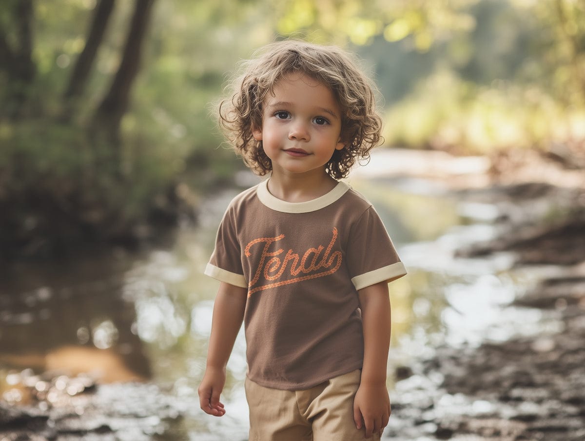 RIVER ROAD CLOTHING Shirts Feral (Youth) | Vintage Ringer | Brown