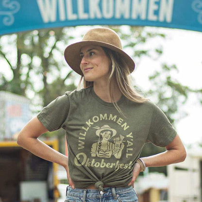 RIVER ROAD CLOTHING Shirts Willkommen Y'all Oktoberfest