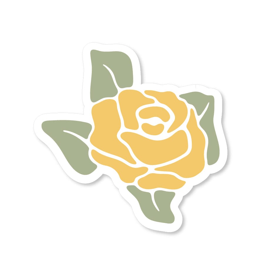 RIVER ROAD CLOTHING Stickers 2 1/4"x 2 1/4" Yellow Rose Sticker